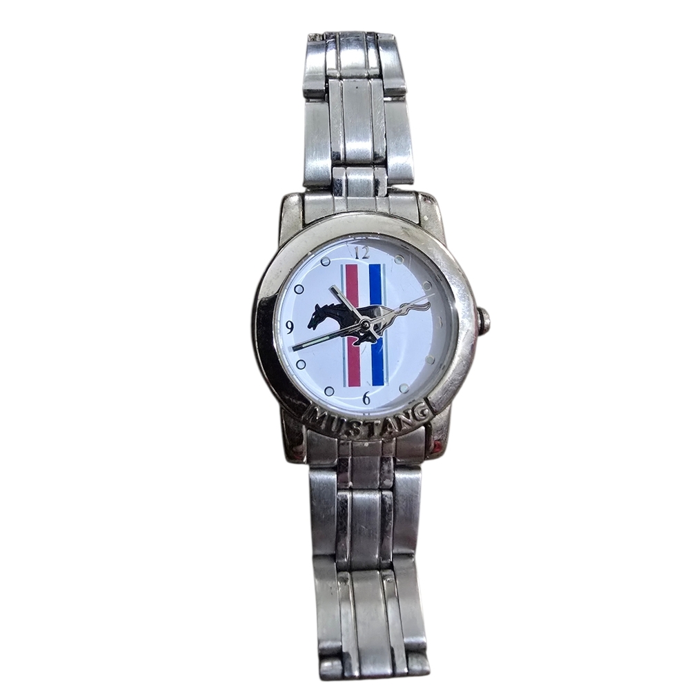 Ford Mustang Silver Women's Watch with Logo Engraving